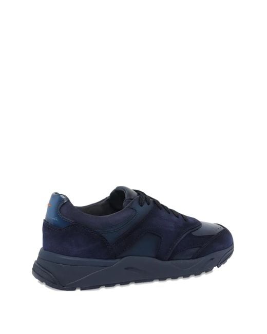 Baskets À Empiècements En Daim Santoni pour homme en coloris Blue
