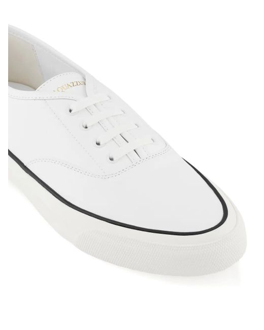 Aquazzura White Lace-Up Leather Sneakers