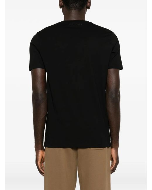 Karl Lagerfeld Black Graphic-Print T-Shirt for men