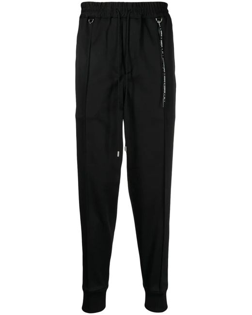 MASTERMIND WORLD Black Logo-Print Drawstring Track Pants for men