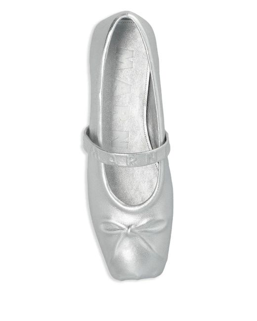 Ballerine Con Effetto Metallizzato di Marni in White