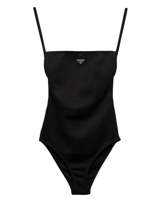 Prada Black Interlock Knit One-Piece Swimsuit