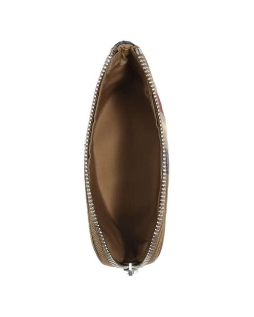 Bimba Y Lola Brown Khaki And Garnet Tartan Jacquard Coin Purse