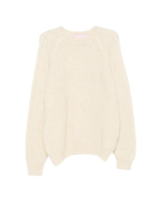 Kristina Ti Blue Cable-Knit Raglan-Sleeve Sweater