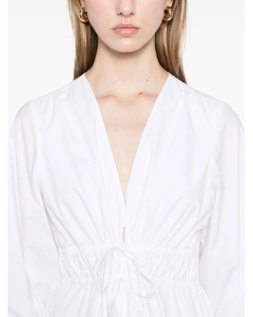 FRAME White The Cinched Midikleid