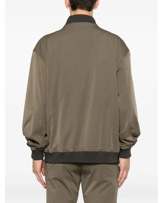 Karl Lagerfeld Brown Veste Bomber Zippée À Bords Nervurés for men