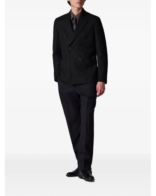 Paul Smith Black Elasticated-Waistband Concealed-Fastening Trousers for men