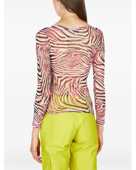 Collina Strada Top Met Zebraprint in het Red