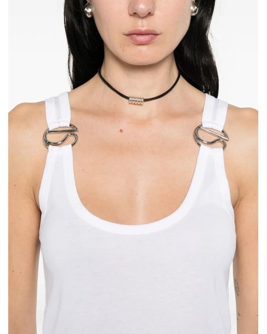 Coperni White Logo Sleeveless Mini Dress
