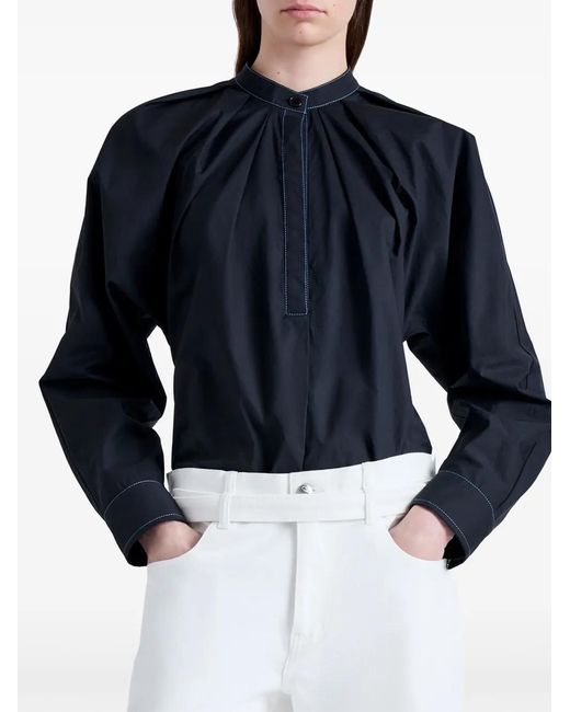 Proenza Schouler Blue Carter Cotton Blouse