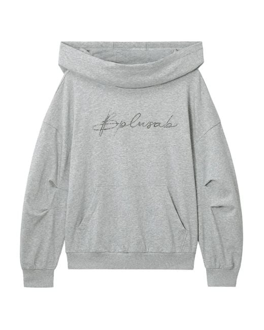 Sudadera con capucha y cuello desbocado B+ AB de color Gray