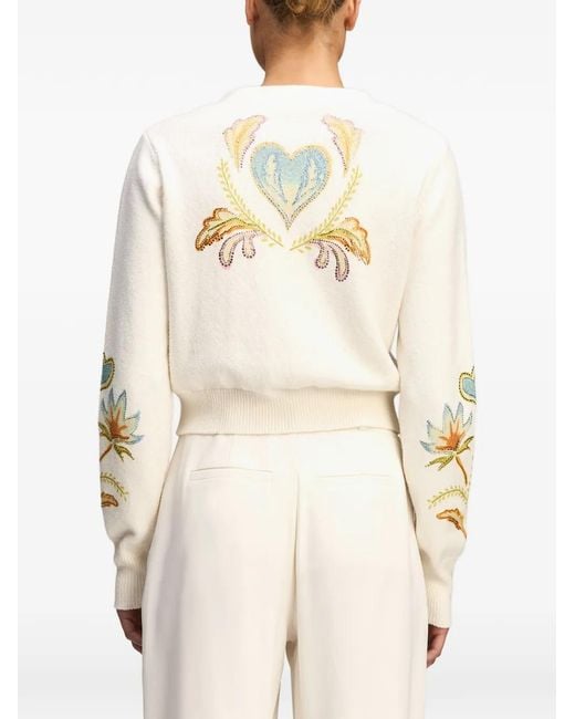 Cinq À Sept White Nikko Heirloom Embellished Cardigan
