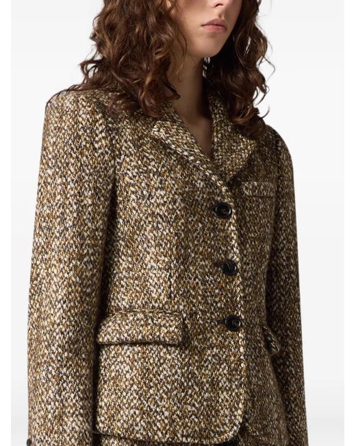 MSGM Brown Single-Breasted Jacket
