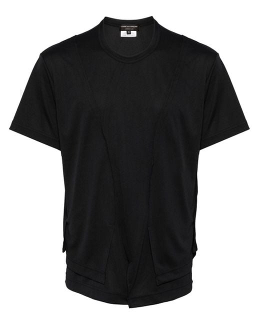 Comme des Garçons Black Crew-neck Asymmetric T-shirt for men