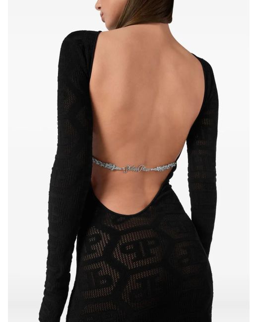 Philipp Plein Black Monogram Dress