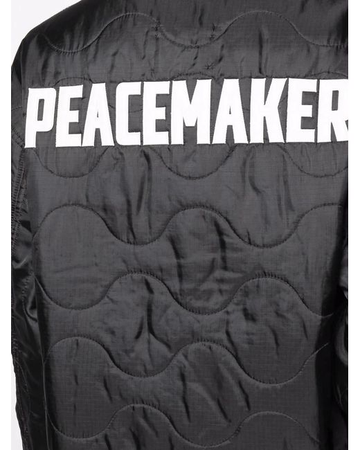 OAMC Black Peacemaker-Print Quilted Jacket for men