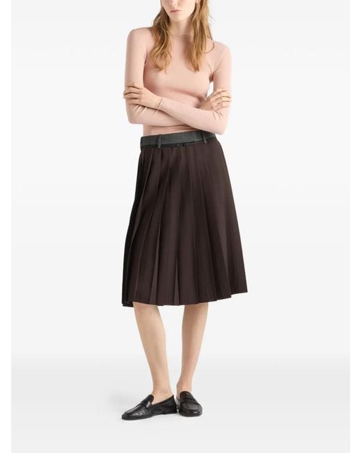 Prada Pink Pull En Laine À Col Rond
