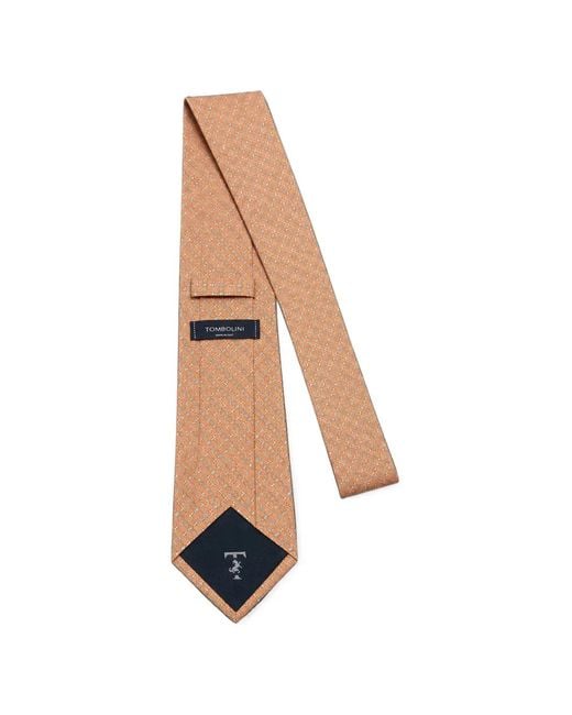 Tombolini White Geometric-Pattern Tie for men