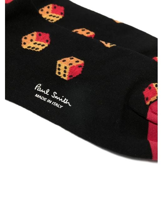 Paul Smith Black Dice-Pattern Socks for men