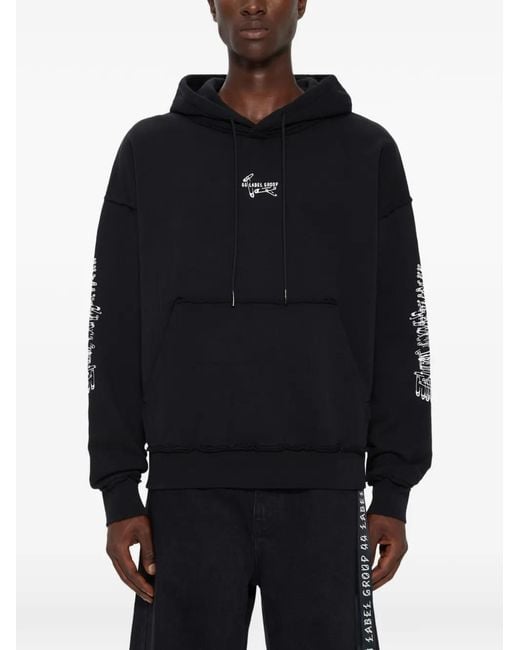 44 Label Group Blue Rear-Print Hoodie