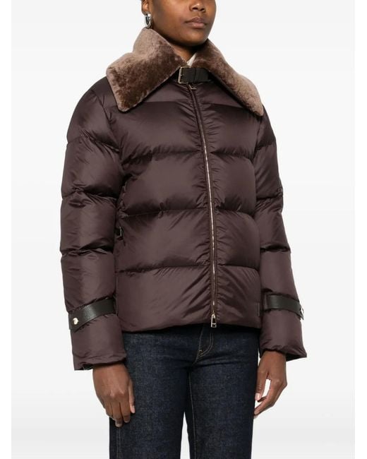 Fendi Brown Shearling-Collar Ski Jacket