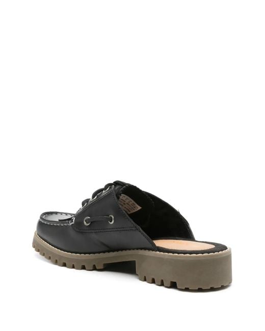 Timberland Black Mules With Lace-Up