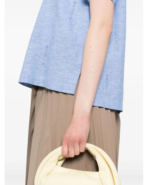 SPORT b. by agnès b. Blue Logo Allover Print Top