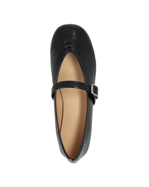 COACH Black Sculpted C Ballet Flats