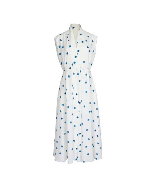 Edeline Lee White Collar Printed Dress