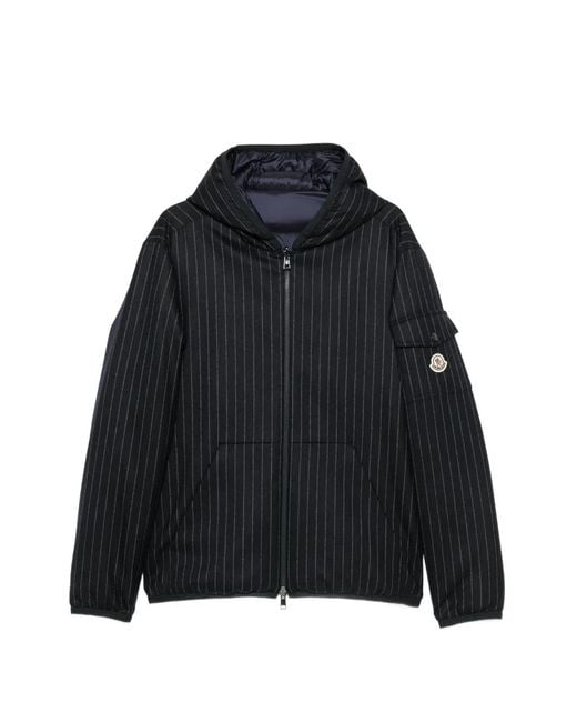 Moncler Black Ceze Pinstripe-Pattern Jacket for men