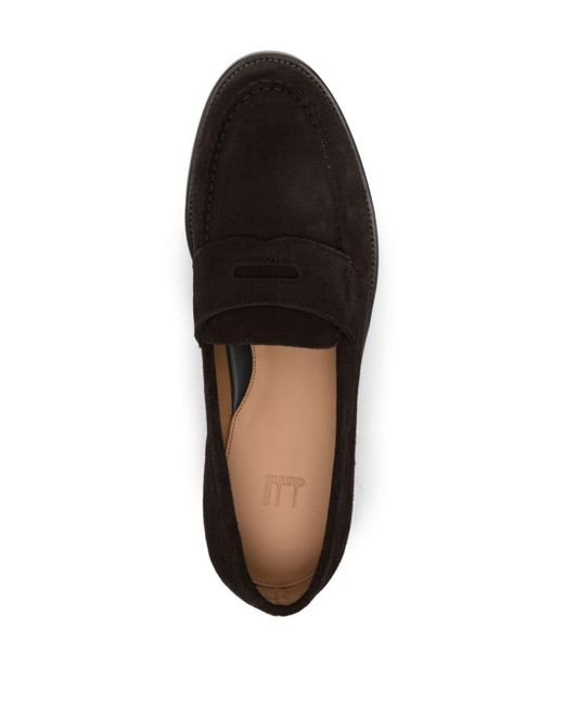Dunhill Black Penny-slot Suede Loafers for men