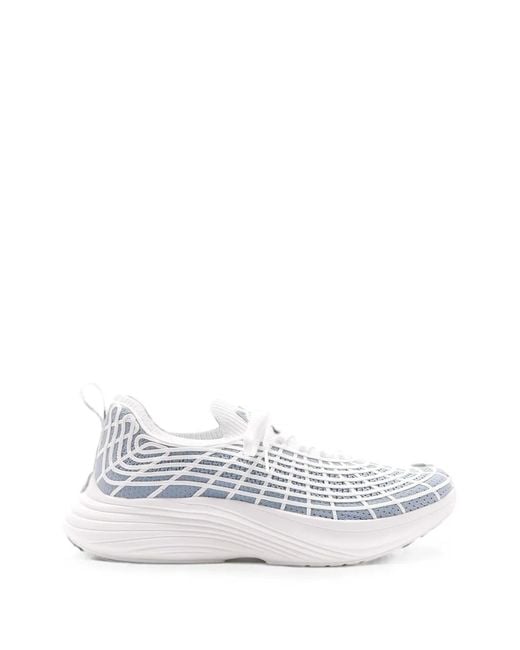 Athletic Propulsion Labs White Cage-Detail Front-Lace Sneakers