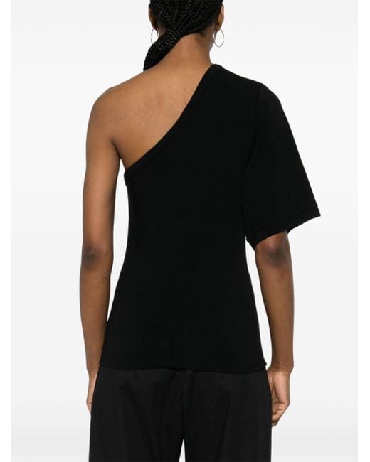 Thom Krom Black One-shoulder Jersey T-shirt