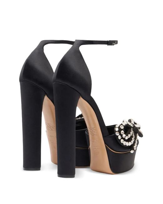 Casadei Black Julia Satin Platform 140