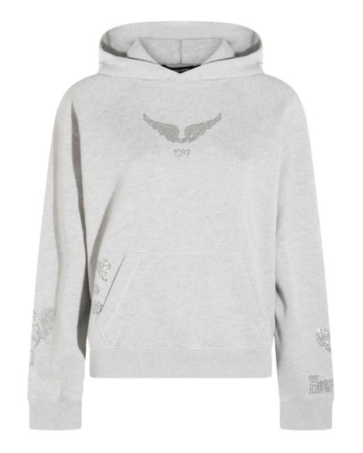 Felpa Con Cappuccio E Strass di Zadig & Voltaire in Gray