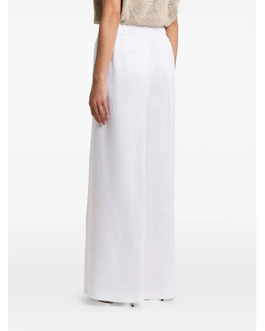 Peserico White Herringbone Trousers