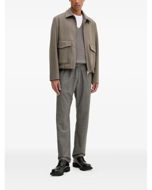 Barena Gray Flap-Pocket Zip-Up Jacket for men