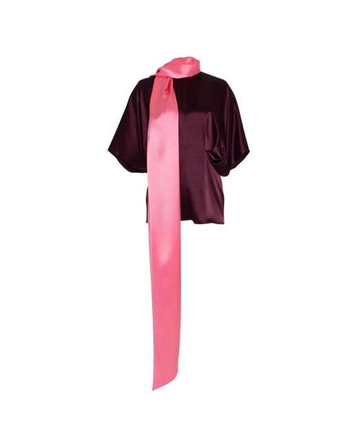 Roksanda Red Luma Scarf-Detail Draped Top