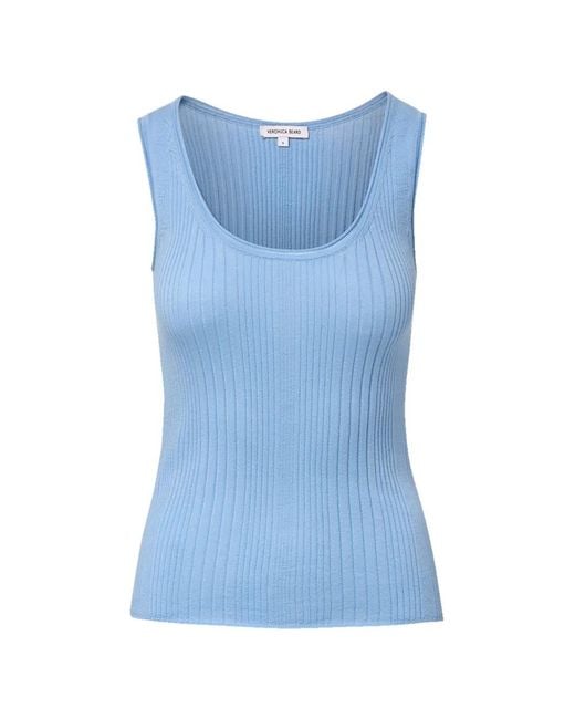 Veronica Beard Blue Knit Tank Top