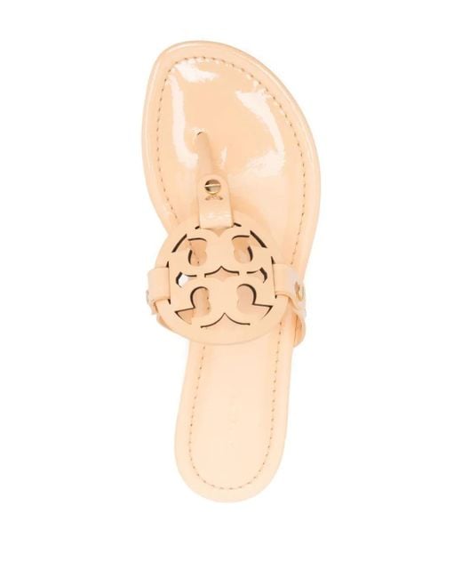 Tory Burch Natural 'Miller' Thong Sandal With Tonal Logo