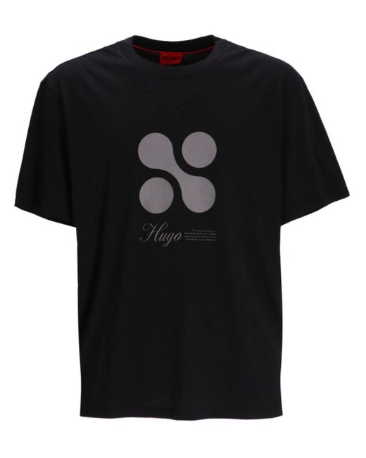 HUGO Black Dooling Cotton T-shirt for men