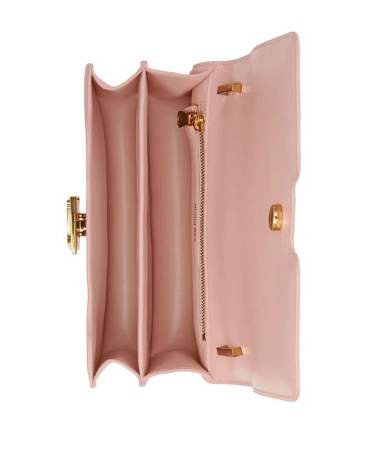 Burberry Pink Tb Logo-Plaque Calf Leather Shoulder Bag