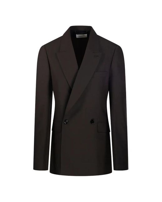 Lemaire Black Blazer Croisé À Revers Pointus