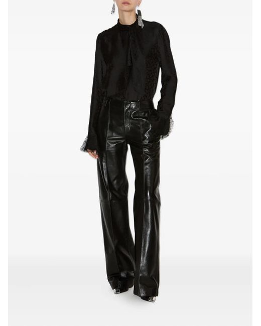 Isabel Marant Black Raphaella Ruffled-Cuff Blouse