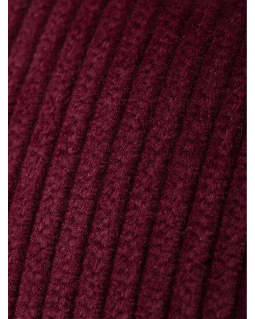 Prada Red Corduroy Baseball Cap