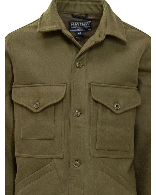 Ceccarelli Green Front-Pockets Jacket for men