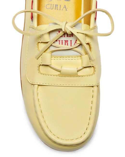 LILI CURIA Metallic Mara Leather Boat Shoes