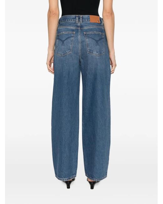 Patrizia Pepe Blue Low-Waisted Straight-Leg Jeans