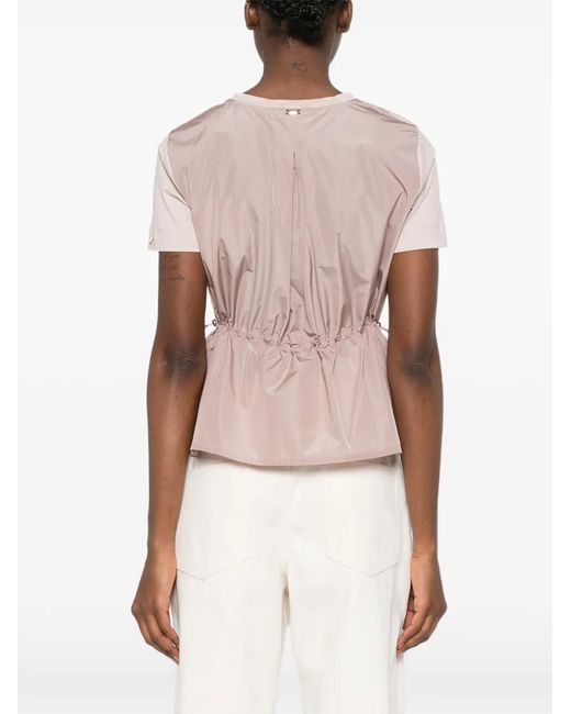 Herno Pink Cotton Jersey And New Techno Taffeta T-Shirt