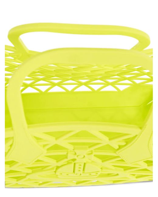 Vivienne Westwood Yellow X-Ray Orb-Detail Lattice Tote Bag